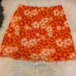 Floral Orange Skirt